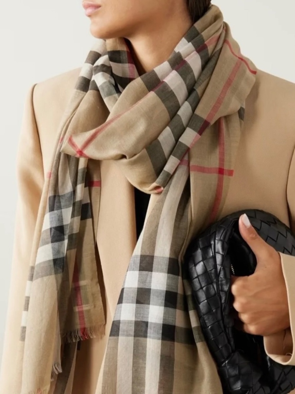 Burberry Light Weight Silk & Wool Scarf NWOT